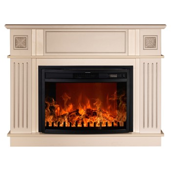 Semineu electric decorativ cu mobilier, Miracle & Zakynthos, Fildeș, Art Flame 1200 x 929 x 280