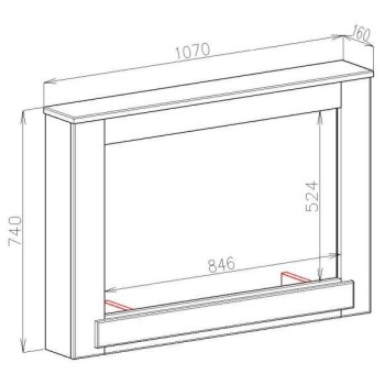 Semineu electric decorativ cu mobilier, Melania & Adeli, Alb, Flacara multicolora, Art Flame 1070 x 740 x 170