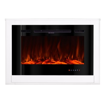 Semineu electric decorativ cu mobilier, Melania & Adeli, Alb, Flacara multicolora, Art Flame 1070 x 740 x 170