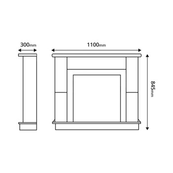 Semineu electric decorativ cu mobilier, Maxim & Mars, Alb, Art Flame 1076 x 845 x 300
