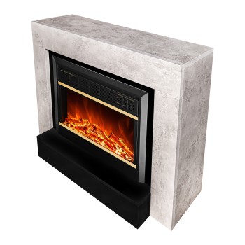 Semineu electric decorativ cu mobilier, Martin & Mars, Bej/begru, Art Flame 1000 x 860 x 300