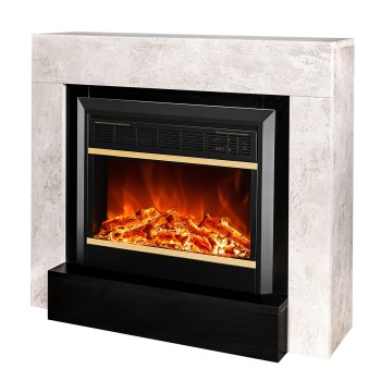 Semineu electric decorativ cu mobilier, Martin & Mars, Bej/begru, Art Flame 1000 x 860 x 300