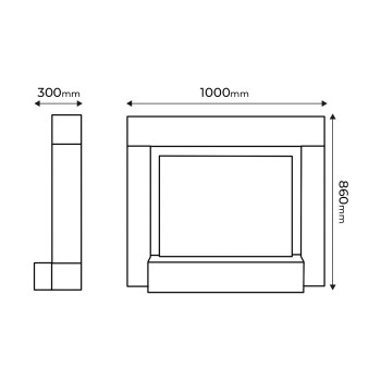 Semineu electric decorativ cu mobilier, Martin & Lorance, Bej/begru, Flacara multicolora, Art Flame 1000 x 860 x 300