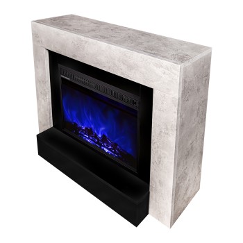 Semineu electric decorativ cu mobilier, Martin & Lorance, Bej/begru, Flacara multicolora, Art Flame 1000 x 860 x 300