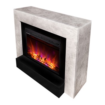 Semineu electric decorativ cu mobilier, Martin & Lorance, Bej/begru, Flacara multicolora, Art Flame 1000 x 860 x 300