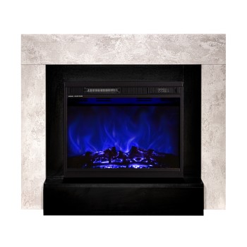 Semineu electric decorativ cu mobilier, Martin & Lorance, Bej/begru, Flacara multicolora, Art Flame 1000 x 860 x 300