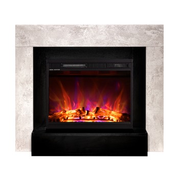 Semineu electric decorativ cu mobilier, Martin & Lorance, Bej/begru, Flacara multicolora, Art Flame 1000 x 860 x 300