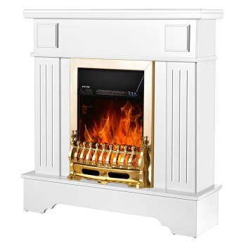 Semineu electric decorativ cu mobilier, Marina extra & Galileo Gold, Alb, Art Flame 1034 x 1092 x 300