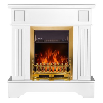 Semineu electric decorativ cu mobilier, Marina extra & Galileo Gold, Alb, Art Flame 1034 x 1092 x 300