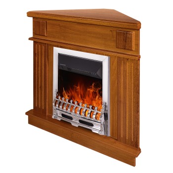 Semineu electric decorativ cu mobilier, Marina colt & Galileo Silver, Nuc, Art Flame 1000 x 1000 x 500