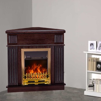 Semineu electric decorativ cu mobilier, Marina colt & Galileo Gold, Wenge, Art Flame 1000 x 1000 x 500