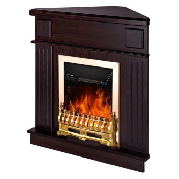 Semineu electric decorativ cu mobilier, Marina colt & Galileo Gold, Wenge, Art Flame 1000 x 1000 x 500