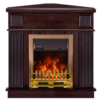 Semineu electric decorativ cu mobilier, Marina colt & Galileo Gold, Wenge, Art Flame 1000 x 1000 x 500