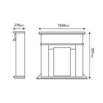 Semineu electric decorativ cu mobilier, Marina & Miriam, Alb, Art Flame 1034 x 997 x 270