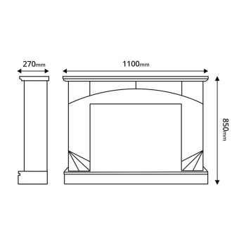Semineu electric decorativ cu mobilier, Madeira & Lorance, Nuc, Flacara multicolora, Art Flame 1100 x 850 x 270