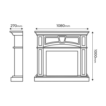 Semineu electric decorativ cu mobilier, Laura & Tomas, Alb, Flacara multicolora, Art Flame 1080 x 1000 x 270
