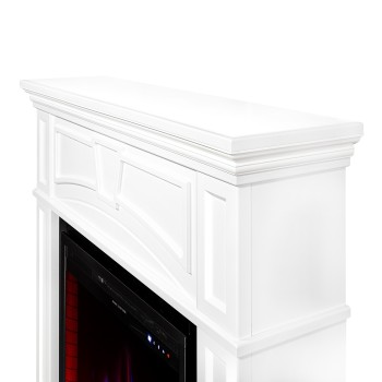 Semineu electric decorativ cu mobilier, Laura & Tomas, Alb, Flacara multicolora, Art Flame 1080 x 1000 x 270