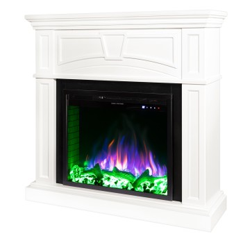 Semineu electric decorativ cu mobilier, Laura & Tomas, Alb, Flacara multicolora, Art Flame 1080 x 1000 x 270