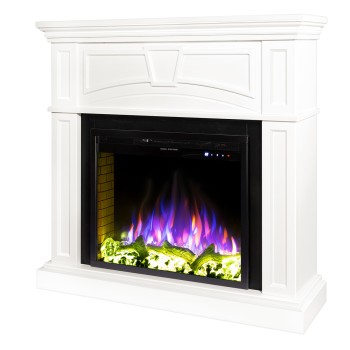 Semineu electric decorativ cu mobilier, Laura & Tomas, Alb, Flacara multicolora, Art Flame 1080 x 1000 x 270