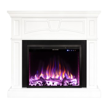 Semineu electric decorativ cu mobilier, Laura & Tomas, Alb, Flacara multicolora, Art Flame 1080 x 1000 x 270