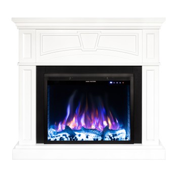 Semineu electric decorativ cu mobilier, Laura & Tomas, Alb, Flacara multicolora, Art Flame 1080 x 1000 x 270