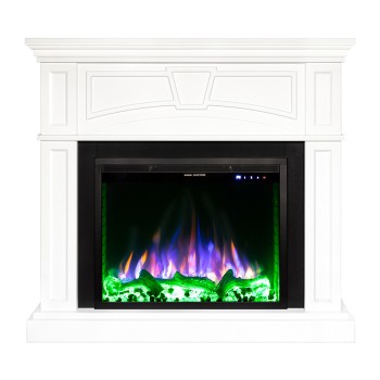 Semineu electric decorativ cu mobilier, Laura & Tomas, Alb, Flacara multicolora, Art Flame 1080 x 1000 x 270