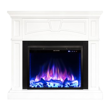 Semineu electric decorativ cu mobilier, Laura & Tomas, Alb, Flacara multicolora, Art Flame 1080 x 1000 x 270