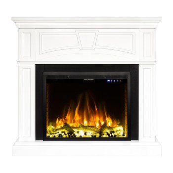 Semineu electric decorativ cu mobilier, Laura & Tomas, Alb, Flacara multicolora, Art Flame 1080 x 1000 x 270