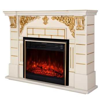 Semineu electric decorativ cu mobilier, Imperial & Richi, Fildeș , Art Flame 1450 x 1110 x 380