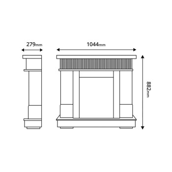 Semineu electric decorativ cu mobilier, Ideal & Mars, Alb, Art Flame 1045 x 882 x 275
