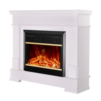Semineu electric decorativ cu mobilier, Ideal & Mars, Alb, Art Flame 1045 x 882 x 275