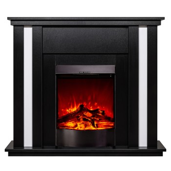 Semineu electric decorativ cu mobilier, Gustavo & Corsica, Negru/alb, Art Flame 1100 x 950 x 270