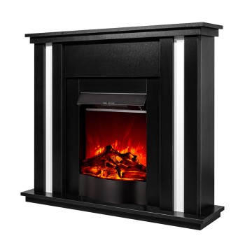 Semineu electric decorativ cu mobilier, Gustavo & Corsica, Negru/alb, Art Flame 1100 x 950 x 270