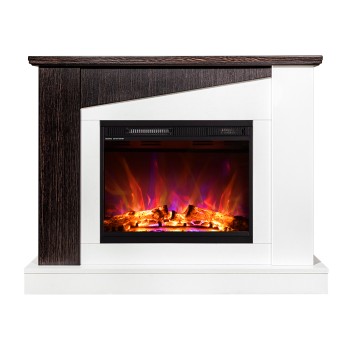Semineu electric decorativ cu mobilier, Gaspar & Lorance, Alb/wenge, Flacara multicolora, Art Flame 1150 x 900 x 270