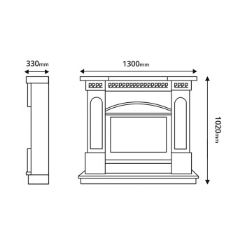 Semineu electric decorativ cu mobilier, Franco & Zakynthos, Nuc, Art Flame 1300 x 1020 x 400