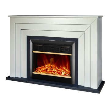 Semineu electric decorativ cu mobilier, Fabiano & Mars, Gri , Art Flame 1300 x 850 x 300