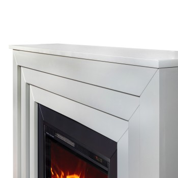 Semineu electric decorativ cu mobilier, Fabiano & Lorance, Gri , Flacara multicolora, Art Flame 1300 x 850 x 300