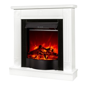 Semineu electric decorativ cu mobilier, Donald & Corsica, Alb/negru, Art Flame 820 x 865 x 250