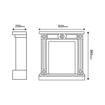 Semineu electric decorativ cu mobilier, Donald & Corsica, Alb/negru, Art Flame 820 x 865 x 250