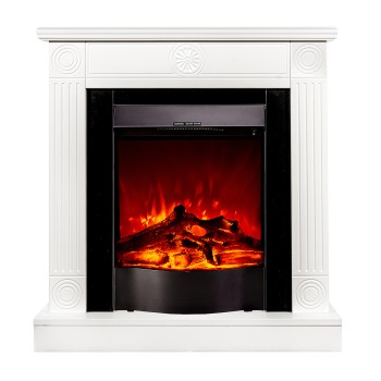 Semineu electric decorativ cu mobilier, Donald & Corsica, Alb/negru, Art Flame 820 x 865 x 250