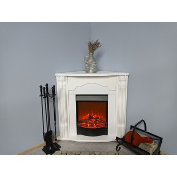 Semineu electric decorativ cu mobilier, Clasic colt & Corsica, Alb, Art Flame 950 x 883 x 475