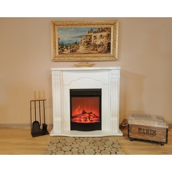 Semineu electric decorativ cu mobilier, Clasic & Corsica, Alb, Art Flame 950 x 883 x 300