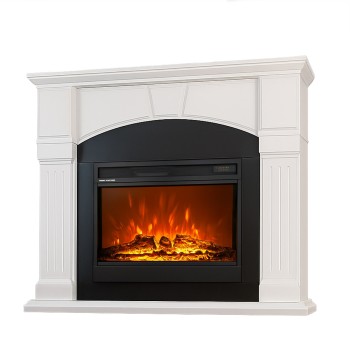 Semineu electric decorativ cu mobilier, Casandra & Mirabella, Alb/negru, Art Flame 1350 x 1150 x 330