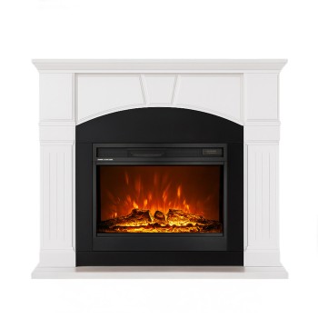 Semineu electric decorativ cu mobilier, Casandra & Mirabella, Alb/negru, Art Flame 1350 x 1150 x 330