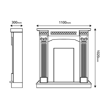 Semineu electric decorativ cu mobilier, Calisto & Corsica, Alb, Art Flame 1100 x 1020 x 300