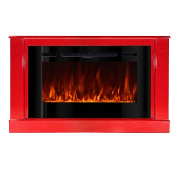 Semineu electric decorativ cu mobilier, Bernard mini & Adeli, Roșu, Flacara multicolora, Art Flame 1215 x 725 x 300