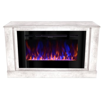 Semineu electric decorativ cu mobilier, Bernard mini lux & Adeli, Gri, Flacara multicolora, Art Flame 1215 x 725 x 300