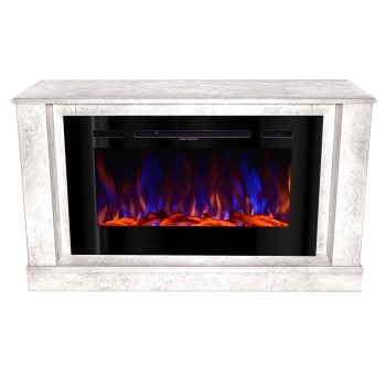 Semineu electric decorativ cu mobilier, Bernard mini lux & Adeli, Gri, Flacara multicolora, Art Flame 1215 x 725 x 300