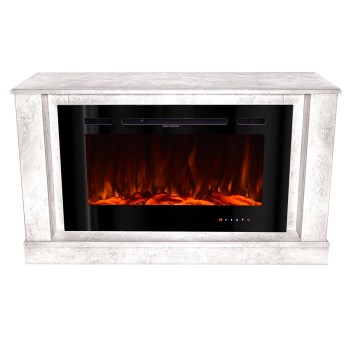 Semineu electric decorativ cu mobilier, Bernard mini lux & Adeli, Gri, Flacara multicolora, Art Flame 1215 x 725 x 300