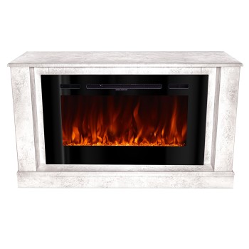 Semineu electric decorativ cu mobilier, Bernard mini lux & Adeli, Gri, Flacara multicolora, Art Flame 1215 x 725 x 300